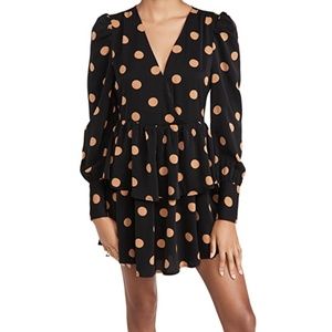 NWT En Saison Faux Wrap Mini Dress in Black S